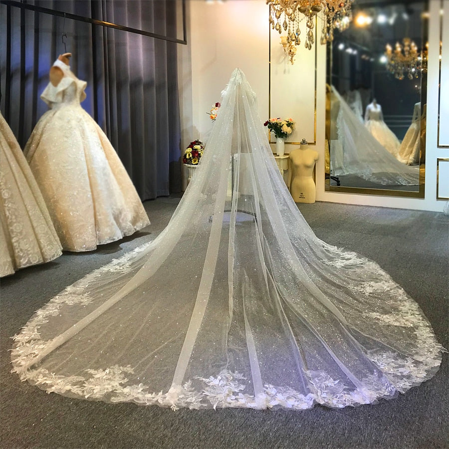 Long veil wedding dress best sale