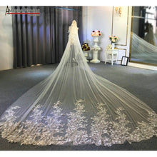  2023 Champagne Color Luxury 5m Long Veils Wedding Long Veil With Full Beading