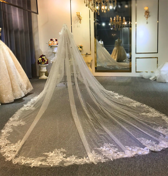 Luxury long train wedding veil  long bridal veil 2023