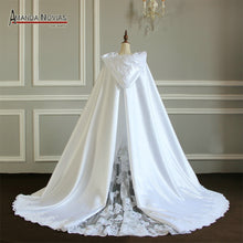  Hot Sale Satin With Lace Wedding Jacket With Hat Cape